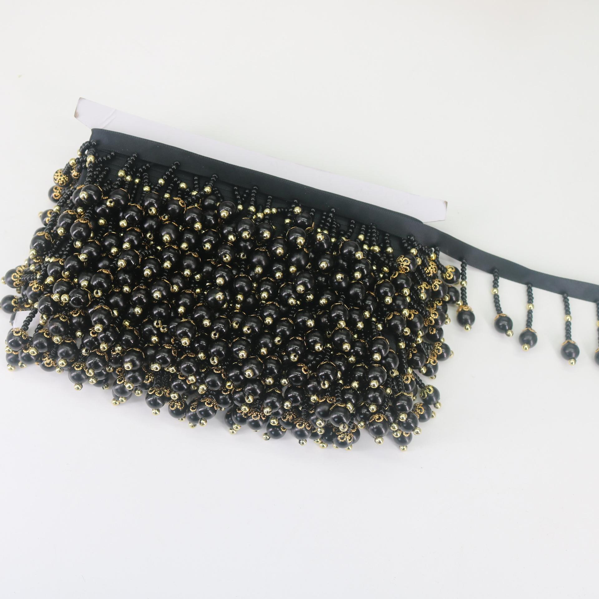 

Ручная работа Акриловая бахрома из бисера Кружево из бисера Сделай сам Этнический стиль Одежда Свадебные аксессуары Жемчуг Домашний текстиль black 5cm ball beads