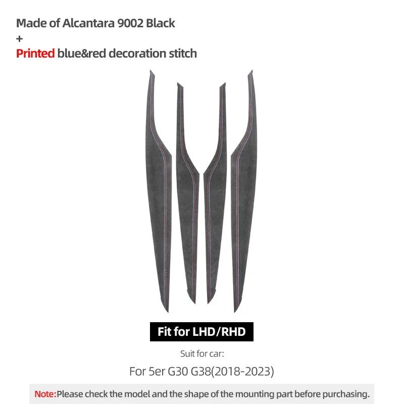 Betterhumz For BMW G30 G38 Series 5 2018- Made of Alcantara Auto Door Window Trim Strip Stickers Car Interior Tuning Accessories
