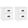 Table de chevet - Maison Exclusive - Blanc - 2 tiroirs - Bois d'ingénierie