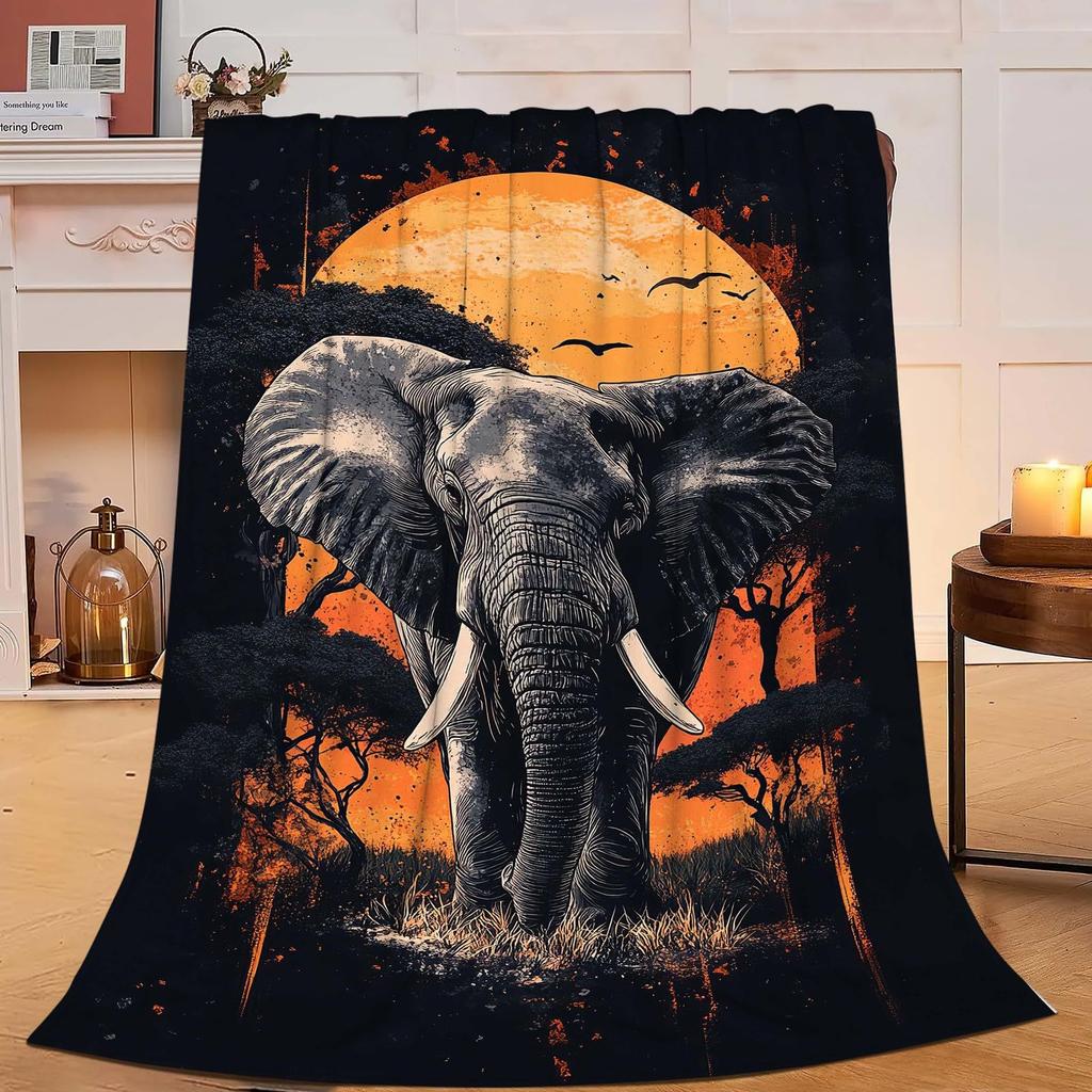 Black and white wolf in the night sky digital-printed polyester Bedroom velvet flannel soft cover blanket Fleece cover blankets