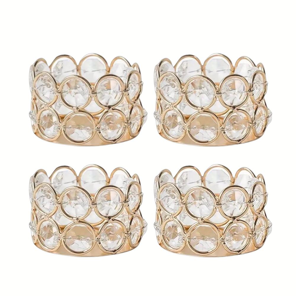4 buc. Suporturi pentru lumânări din cristal auriu argintiu pentru casa, masă, dormitor, piesă centrală, nuntă, petrecere de familie, cadouri creative