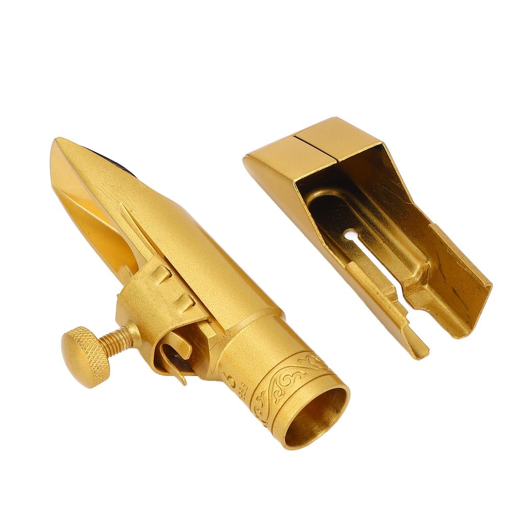 Eb Alto Sax Mouthpiece Sliding Cover Brass Frosted 6C Saxophone Mouthpiece Replacement for