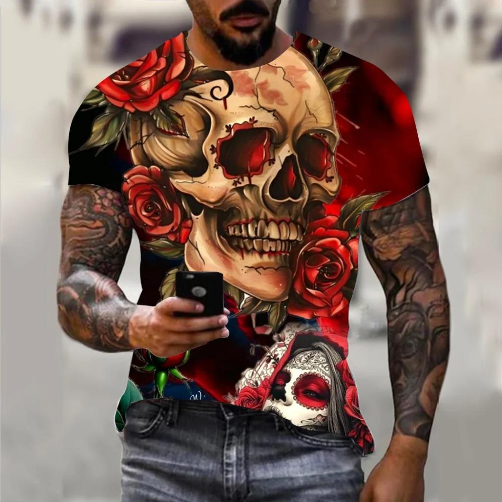 Koszulka męska Harajuku Hip Hop Trend Street Casual Okrągły dekolt Krótki rękaw Luźny Top Zabawny 3D Animal Eagle Print Koszulka