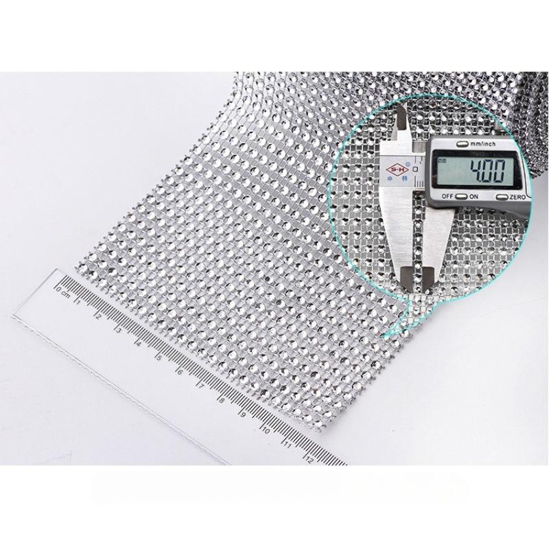 10Yard 4mm Crystal Rhinestones Fabric Elastic Mesh Net Crystal Trim Fabric for Diy Garment Dresses Scarf Mask Material