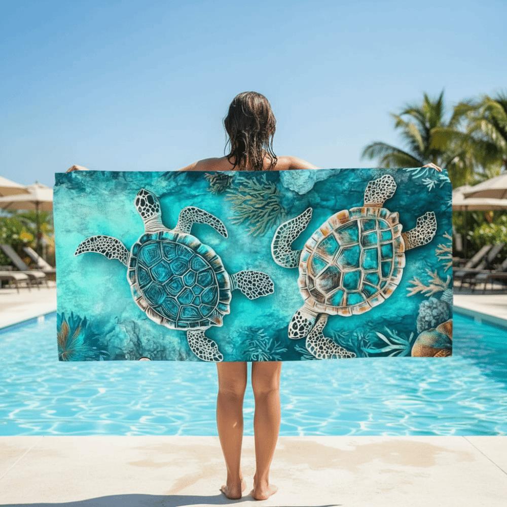 Shore Stylish Swimming Towel Absorbent Beach Blanket Sea Turtle Beach Towel  Summer