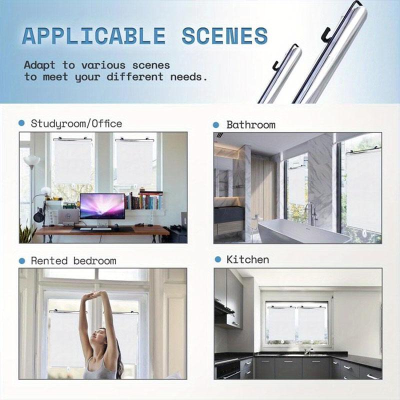 Roller Window Blinds Shades Curtain Roll Curtains Blind Blackout Kitchen No Drill Drilling Terrace Home Decor Items the Bedroom