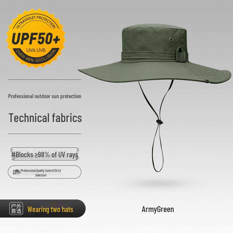 Men's UV Protection Wide Brim Waterproof Sun Hat for Fishing, Hiking, and Outdoor Activities