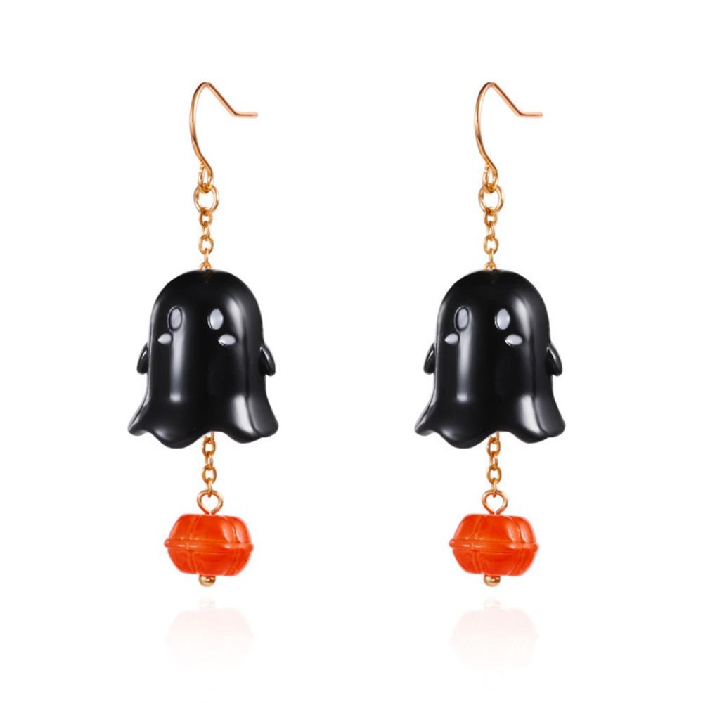 Trick or Treat Pumpkin Ear Studs Zinc Zinc Alloy Ghost Dangle Earrings Halloween Earrings  All Saints' Day