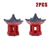 2 Adet Mini Masaüstü Dekorasyonu Torii Kapısı Japon Bahçesi Minyatür Tapınak Süsleri Mikro Taş Köşk Raf Japonya