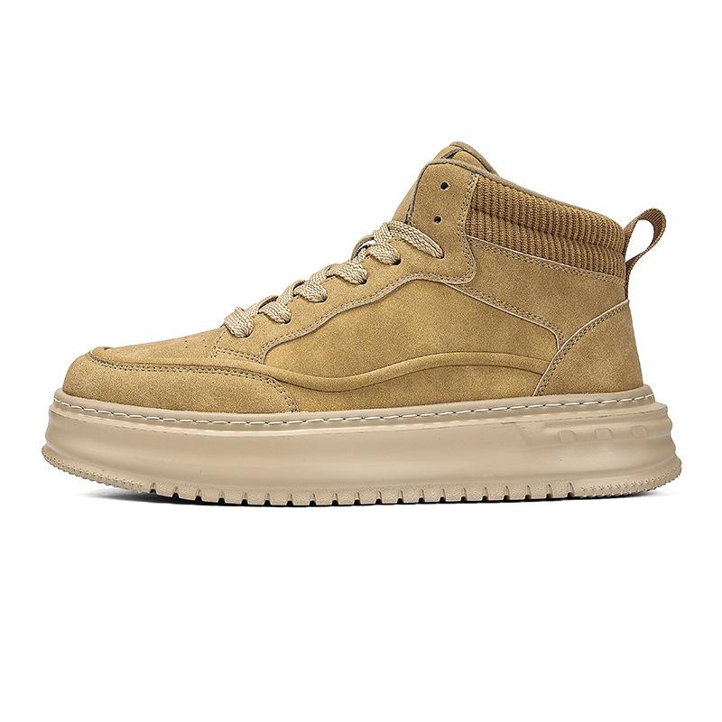 Autumn and winter new retro youth sneakers warm and velvet thick-soled high-top board shoes