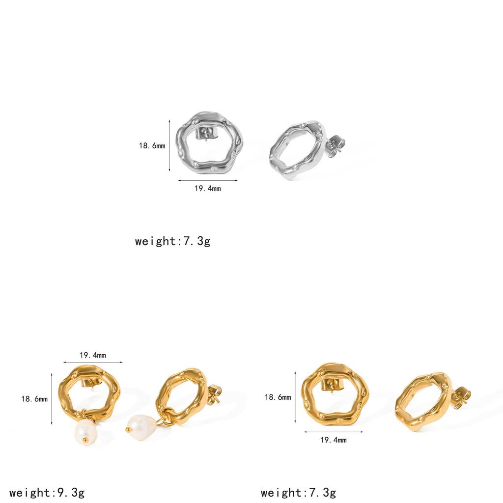 Geometric Pearl Drop Earrings With Gold Finish For Women Fashion Jewelry