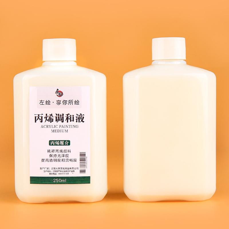Acrylic Paint Medium & Thinner 250ml, White Mixing Fluid for Dilution & Blending