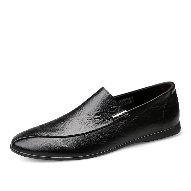 Genuine Leather Men Casual Shoes Luxury Brand Mens Loafers Moccasins Breathable Slip on Italian Driving Shoes Business British