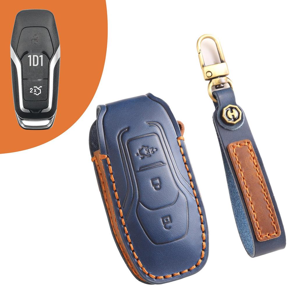 15-17 Ford Edge & Old Mondeo Leather Key Cover with Keychain