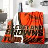 Name Custom Cleveland Browns Logo Print Flannel Blanket High Quality Warm Comfortable Cover for All Seasons Perfect for Gifts Home Decor