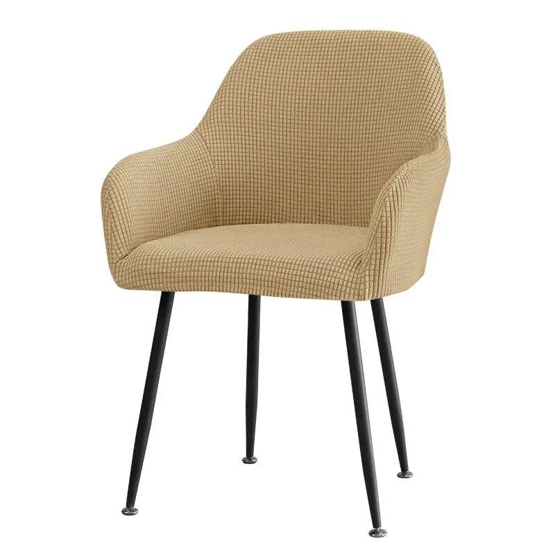 Elastic Curved Dining Chair Cover  High Armrest Chair Cover  All Inclusive  All Season Universal  Shaped Chair Cover