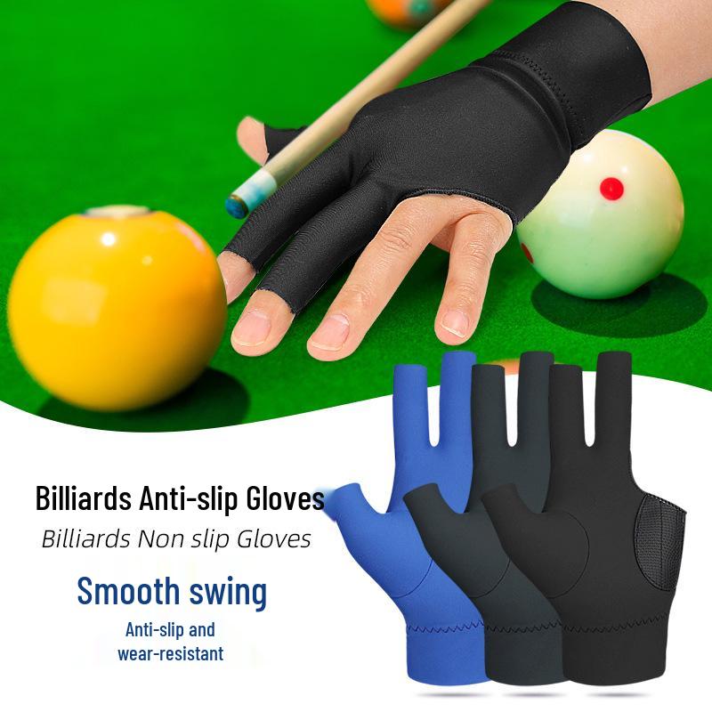 Unisex Three-Finger Billiards Gloves: Lightweight, Breathable, Elastic, Non-Slip Design; Exposed Fingers; Hand Protection for Pool.