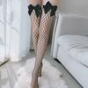 Fun Cute Sweet Bow Fishnet Socks Sexy Over Knee Medium Tube Socks Temptation Thin Hollow Socks