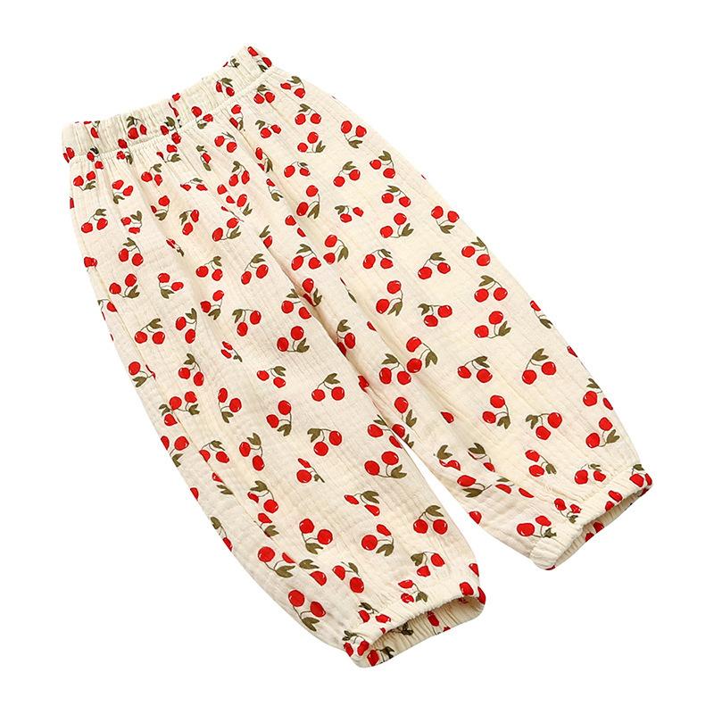 Baby Mosquito-Repellent Cotton Gauze Bloomers Spring Summer Lightweight Loose Fit Pants for Boys and Girls