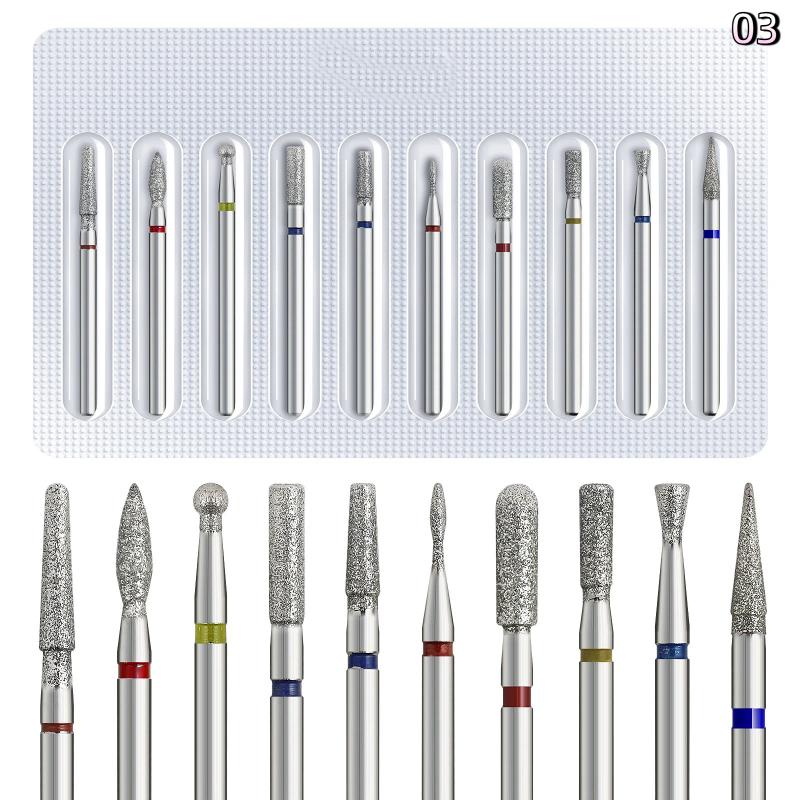 10Pcs Electric Nail Drill Bits For Manicure Pedicure Tungsten Dead Skin Removal Nail Polishing Grinding Head Manicure Tools