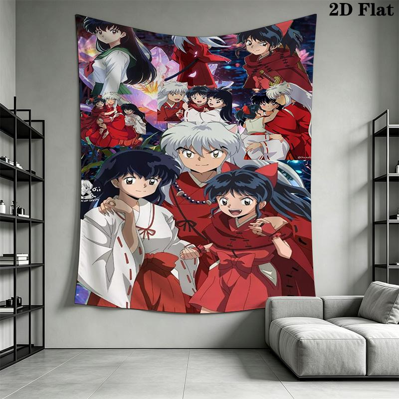 Inuyasha Timeless Adventures Tapestry Wallmounted Fashion Print Home Decor Wall Covering Decoration Homestay Soft Decoration Tapestry