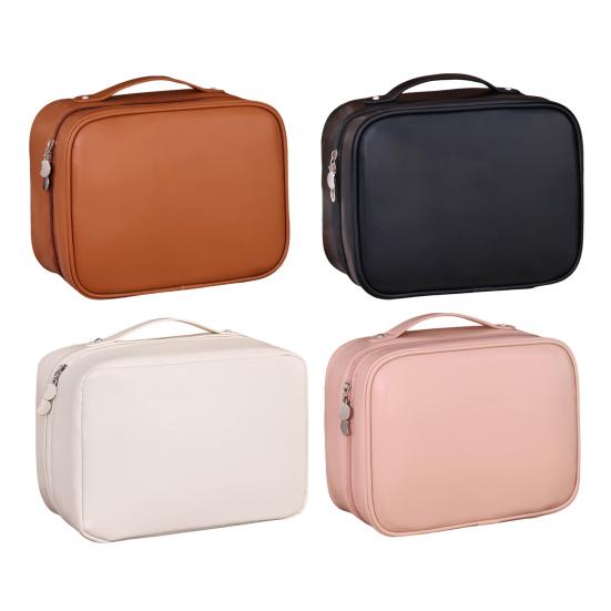 Travel Makeup Bag Portable Open Flat Toiletry Bag Waterproof Large Capacity Cosmetic Organizer for Women Business Trip Vacation Use