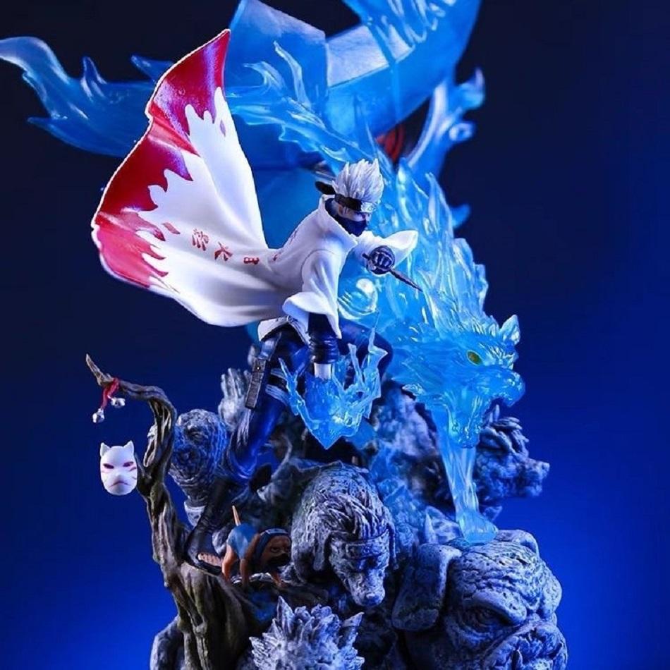 22cm Naruto Anime Figure Hatake Kakashi Action Model Cartoon Characters Room Desktop Ornaments Birthday Gifts Toys GK PVC Poseable Articulated Scale