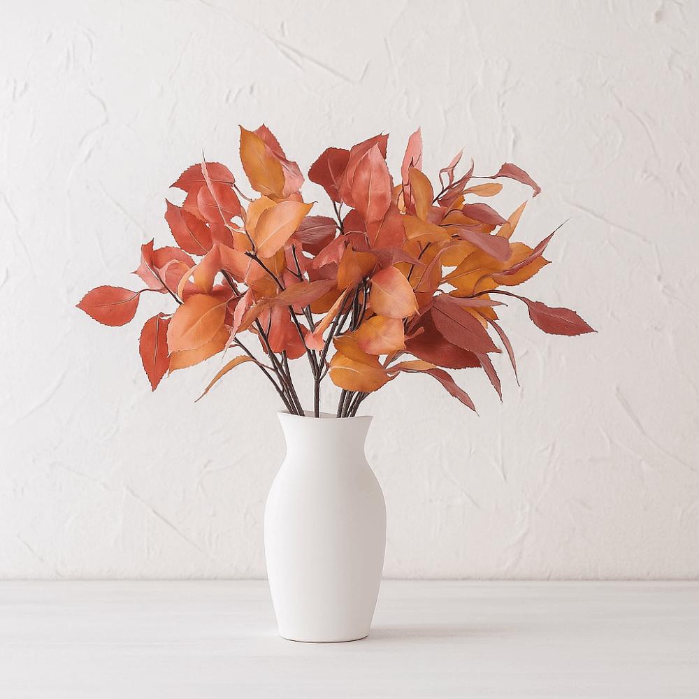 Lifelike Artificial Persimmon Leaves Luxury Realistic Simulated Flowers Handmade Fake Persimmon Leaves Wedding Decor
