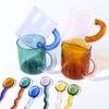 Craft Made Glass Mug Coffee Cup Glass Spoon Borosilicate Glass Cup Office Cups Birthday Gift Coffee Mugs Tea Spoon