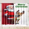 Set Of 2 Christmas Santa Claus Tree Pattern Printed Curtains Decorations Home Room Curtain Polyester Elegant