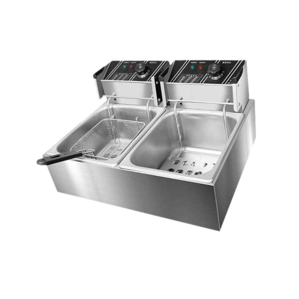 Electric Deep Fryer Stainless Steel Easy to Clean Kitchen Oil with 1 Basket