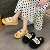 Velcro platform slippers women's new summer wear versatile letter sandals beach cool slippers
