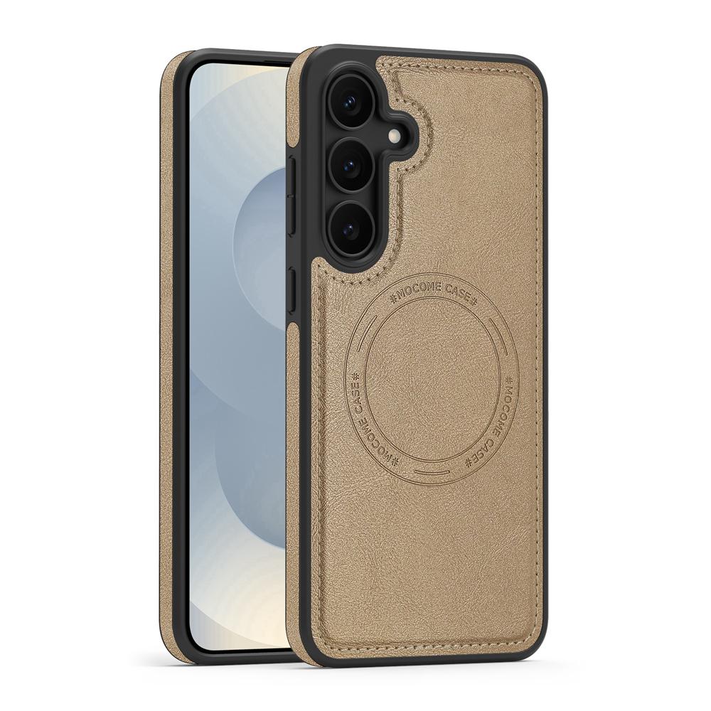 KEYSION Retro PU Leather Case for MagSafe for Samsung Galaxy S22 S23 S24 Ultra 5G S23+ S24 FE Magnetic Shockproof Phone Cover