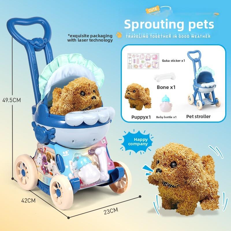 Childrens Plush Bunny Toy With Electric Push Cart For Babies And Toddlers