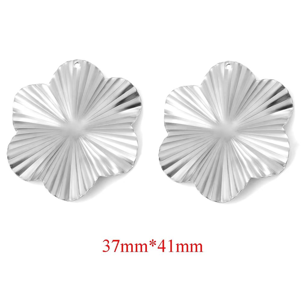 10PCS/lot Stainless Steel Gold Earring Findings Embossing Flower Link Connectors DIY Dangle Ear Wire Components Gold Earrings