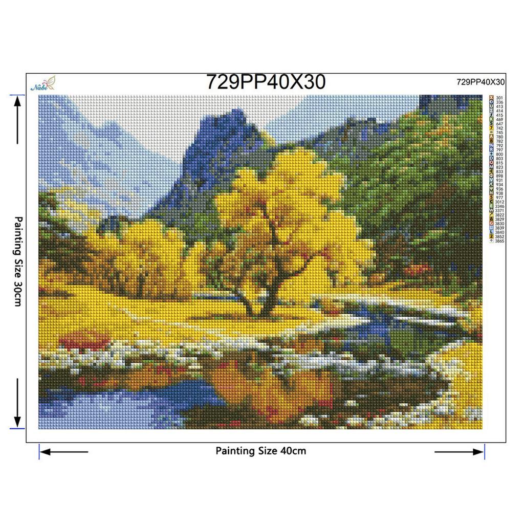 NEW 3D DIY Diamond Painting Cross Stitch Autumn Landscape Crystal Needlework Full Diamond Decor