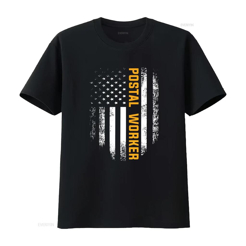 Postal Worker distressed American flag graphic T-Shirt
