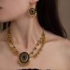 Bohemian Clavicle Necklace Pearl Fringed Earrings Women'S Diamond Retro Exotic Jewelry Set Women'S