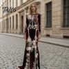 Disfraz Cosplay de Halloween para Mujer con Estampado de Esqueleto Vestido Largo, Vestido Largo Gótico con Mangas Largas y Decoración de Flores 3D para Actuación en Escenario, Terciopelo Floral para Fiesta