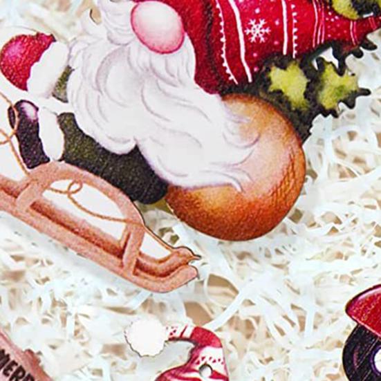 24 ks Přívěsků s trpaslíky se šňůrkou, neblednoucí, veselé vánoční trpasličí dekorace na dárky