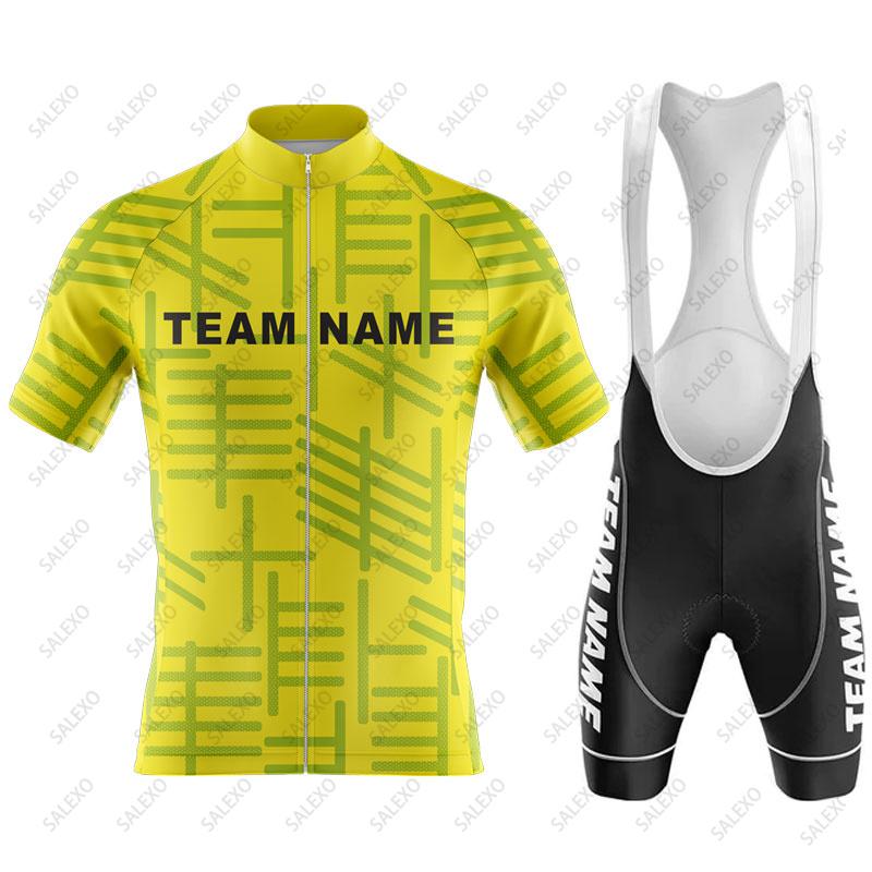 Abbigliamento da Ciclismo Personalizzato con Nome Squadra Uomo Set da Ciclismo Abbigliamento per Bici Traspirante Anti-UV Abbigliamento da Bicicletta Set Maglia da Ciclismo a Manica Corta