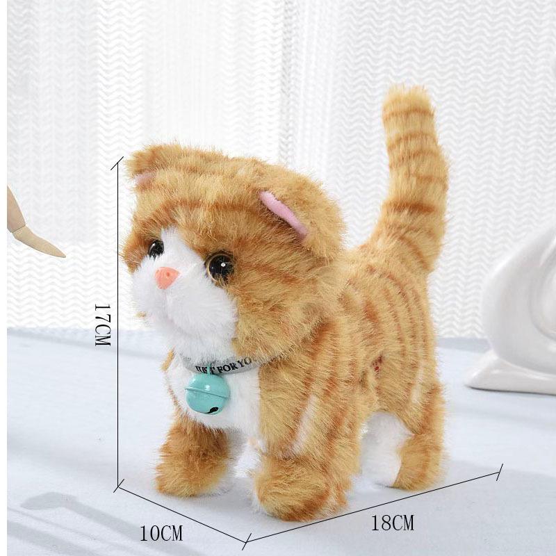 

Интерактивный плюшевый котенок, который ходит и говорит - Электронный питомец с поводком, с функциями пения - Идеальная детская игрушка