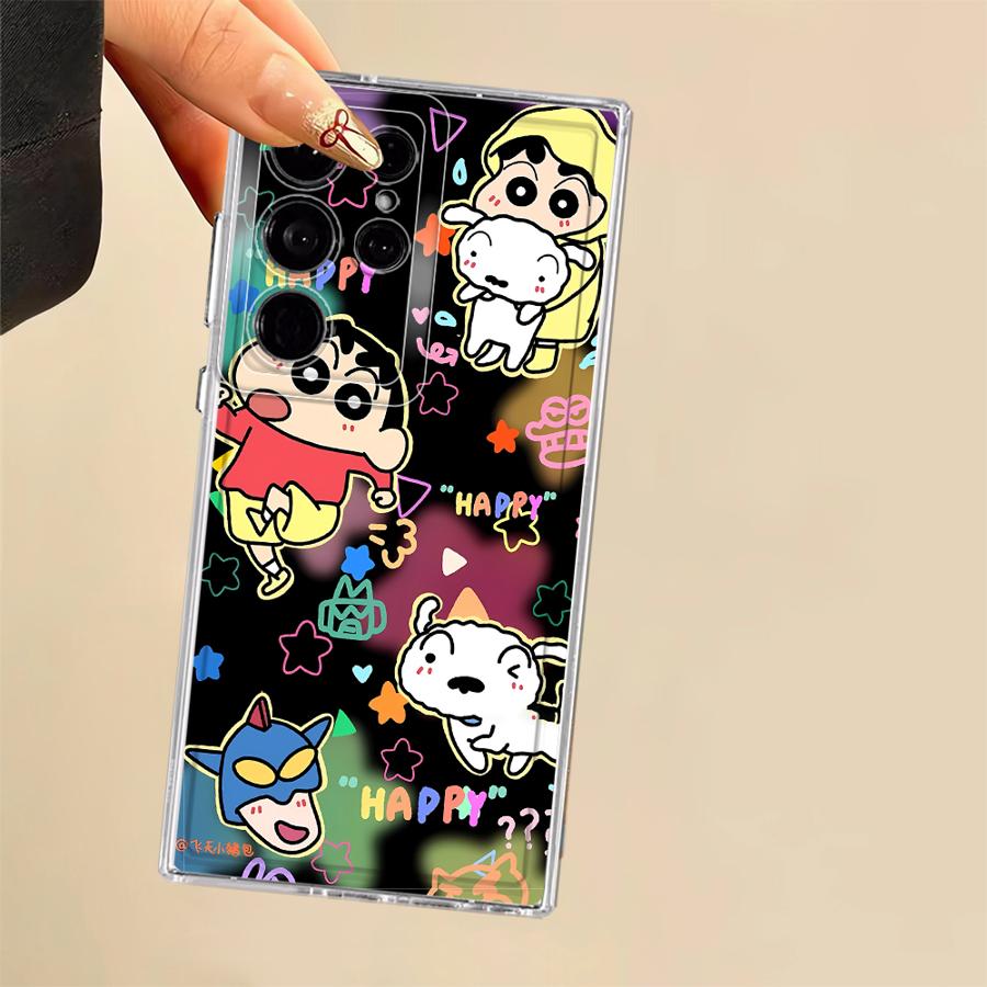 Cute Crayons Shinchan Case for Samsung Galaxy S23 Ultra S20 Plus S22 FE S26 Note 20 Ultra 10 S24 S21 S25 Edge Phone Cover