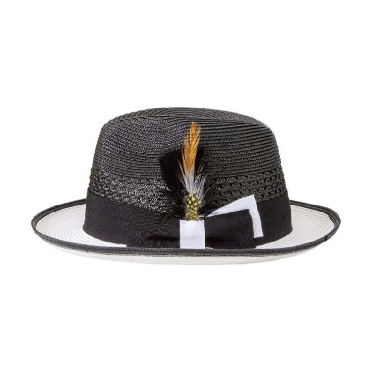 Decorative Feather Trimmed Raffia Sun Hat Wide Brimmed Lightweight Beach Vacation Essential Adjustable Head Sizing