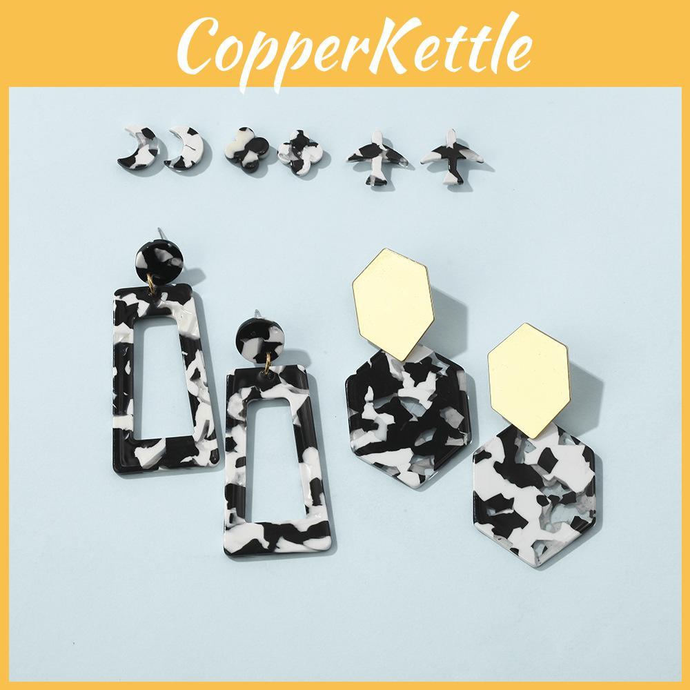 Leopard Versatile Print Earrings Modern Star Shape Acrylic Studs For Occasions All