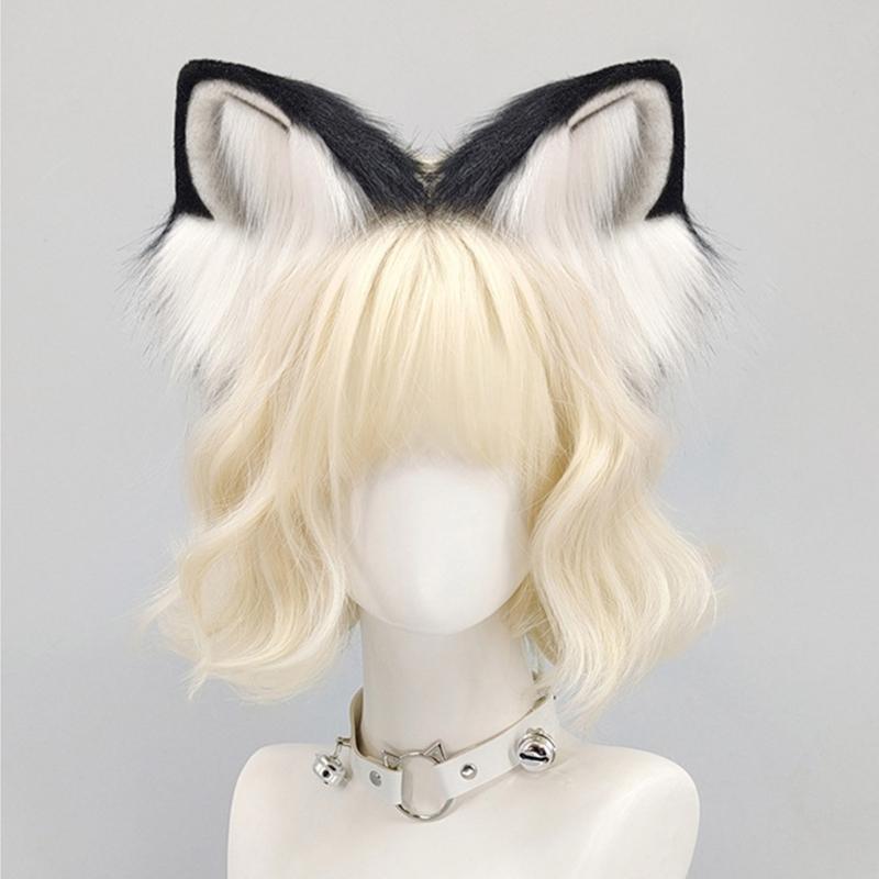 Handgefertigtes Kunstfell Katzenohren Stirnband Animie Kopfschmuck für Damen und Teenager Cosplay Kostüm Party Verkleidungs Accessoires