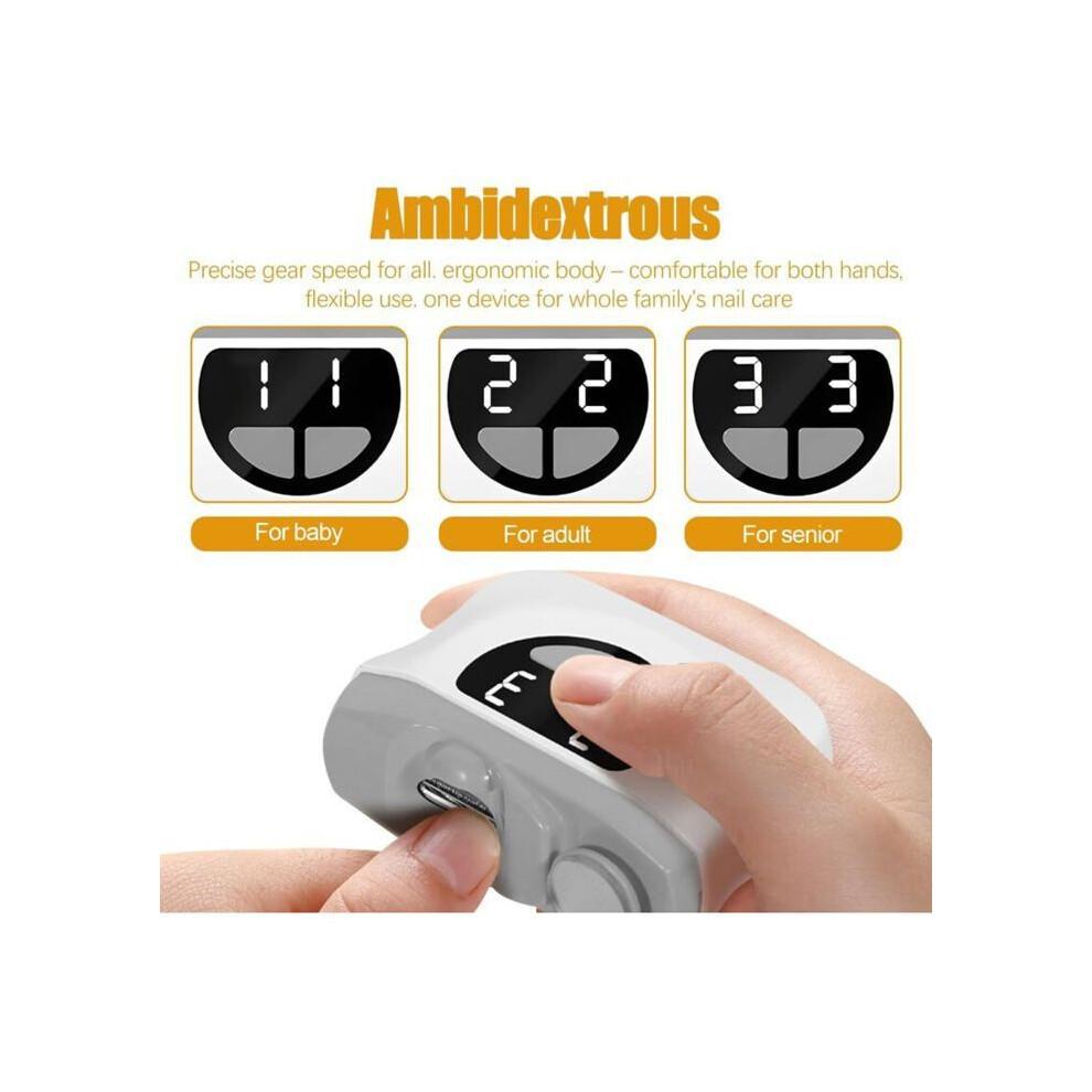 Electric Nail Clipper, Automatic Nail Clipper with LED Light, 3-in-1 USB Rechargeable Electric Nail Clipper