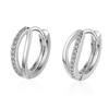 Elegant French Zircon Earrings for Women, Trendy Geometric Ear Cuffs, Light Luxury Jewelry, European-American Style