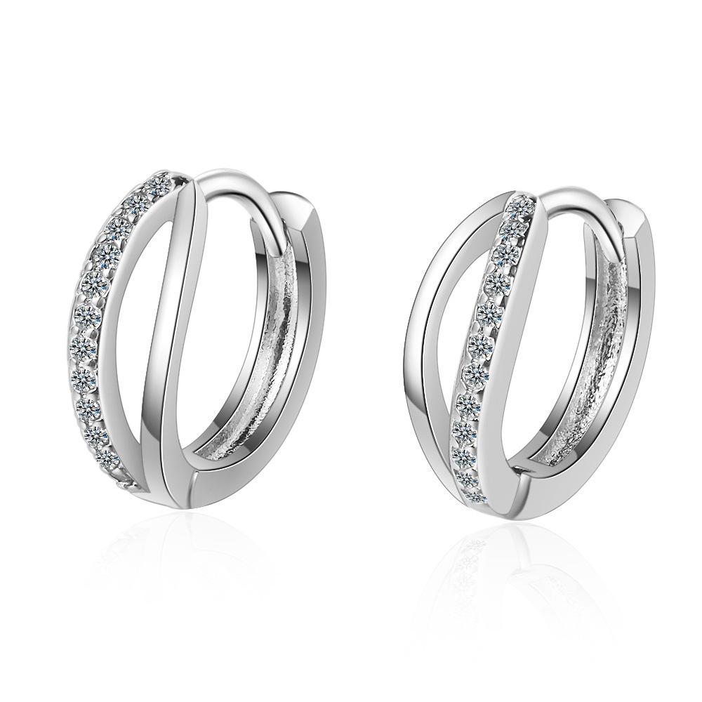Elegant French Zircon Earrings for Women, Trendy Geometric Ear Cuffs, Light Luxury Jewelry, European-American Style