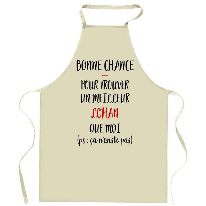 Tablier de cuisine - Lohan - Motif humour - Coton épais - Impression française